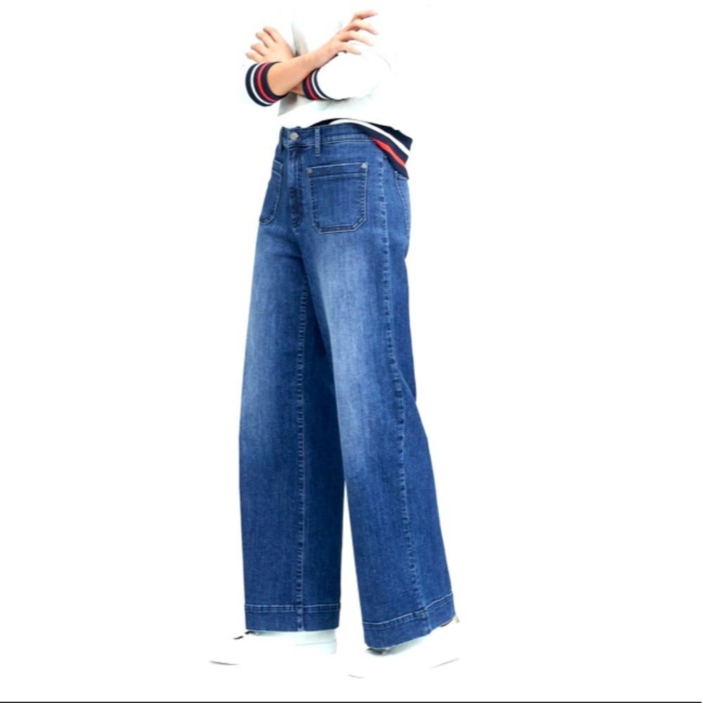 Banana Republic High Rise Wide Leg Jeans 30